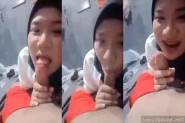 Hijab Binal Hisap Kontol Pacar Baru Sampai Puas